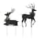 Glitzhome® Metal Reindeer Silhouette Yard Stake Set